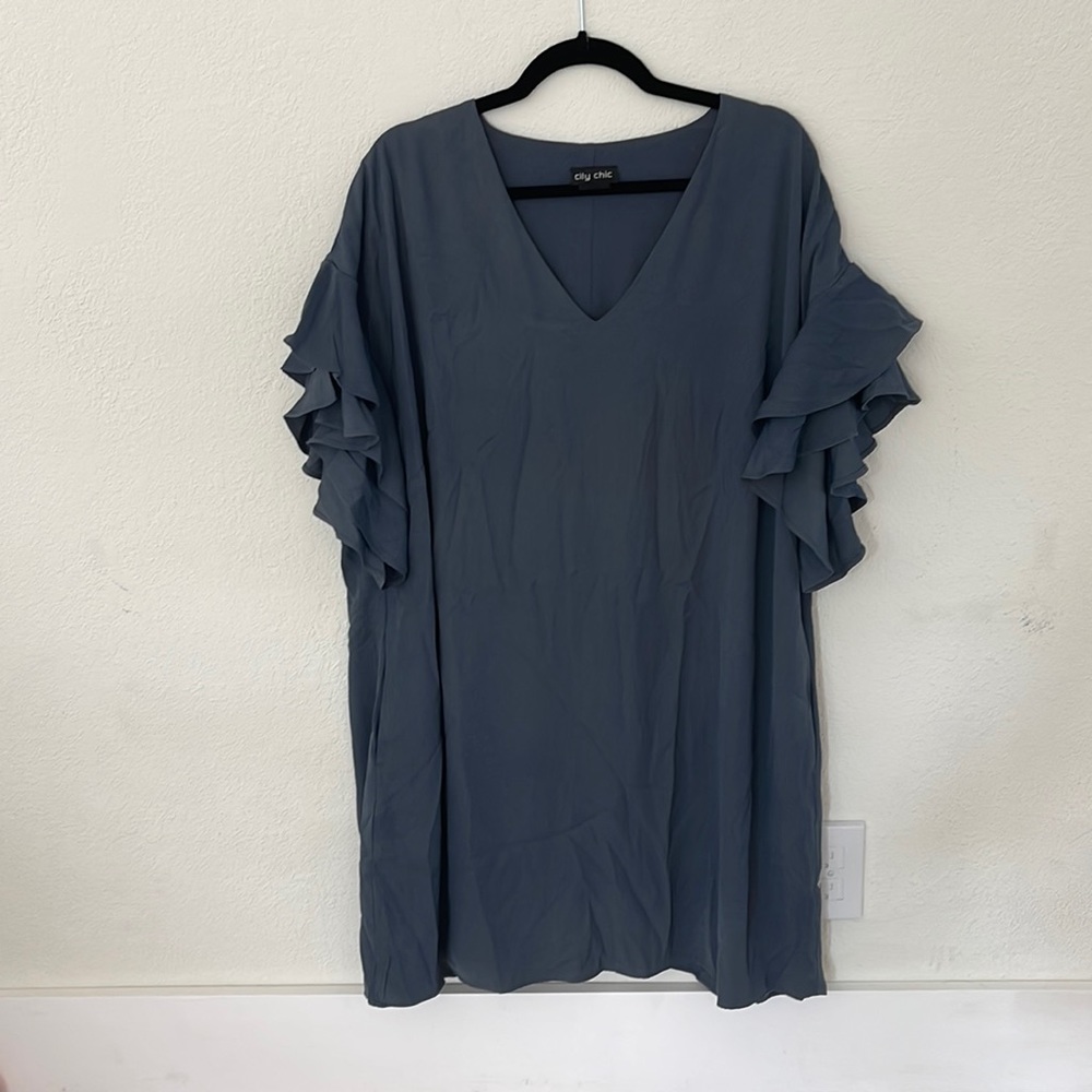 City chic double frill dress